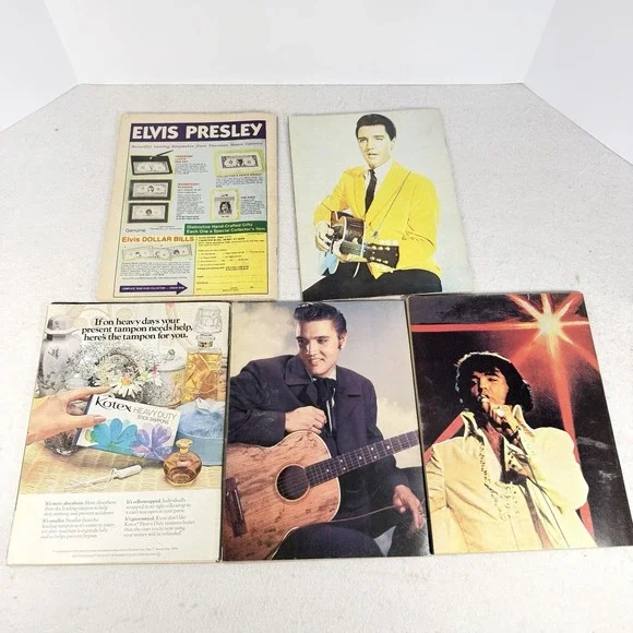 Vintage Elvis Presley Magazine Lot 1970s Memorial Photo Album Centerfold - Picture 2 of 4